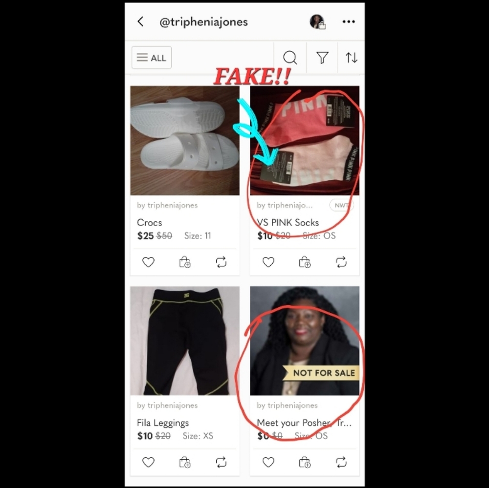 🚫FAKE VS PINK SOCKS🚫 BUYER BEWARE! - Picture 3 of 15